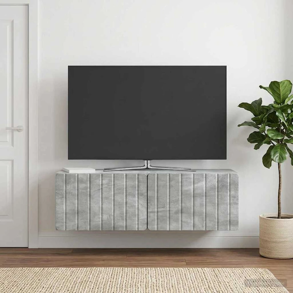 TV staliukas Sieninė TV spintelė 98 x 31 x 30 cm Betono pilka