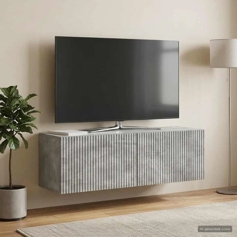 TV staliukas Sieninė TV spintelė 98 x 31 x 30 cm Betono pilka