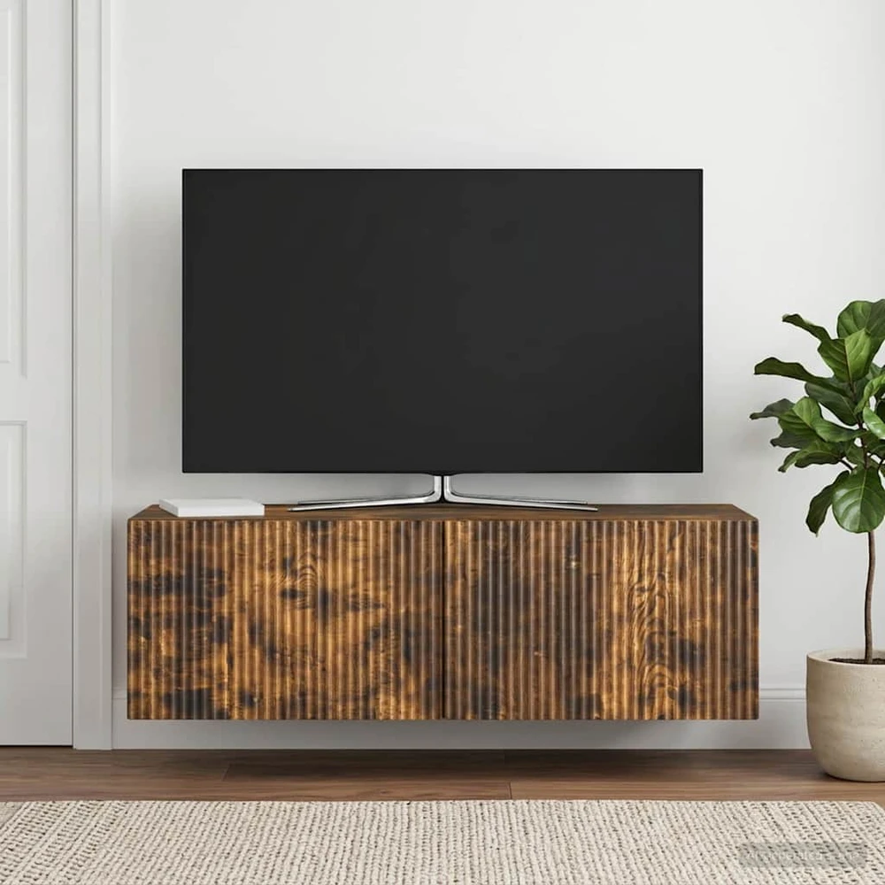 TV staliukas Sieninė TV spintelė 98 x 31 x 30 cm Dūminio ąžuolo
