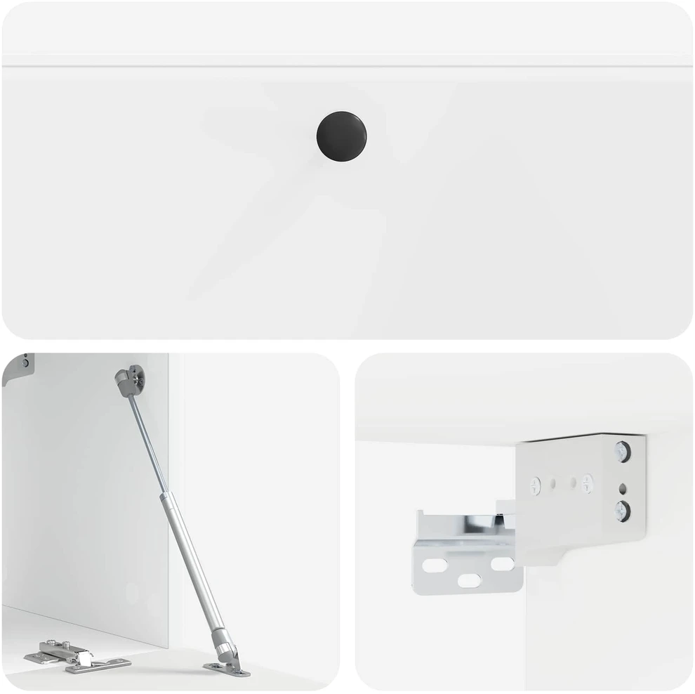 TV staliukas Sieninė TV spintelė 98 x 31 x 30 cm Itin blizgi balta