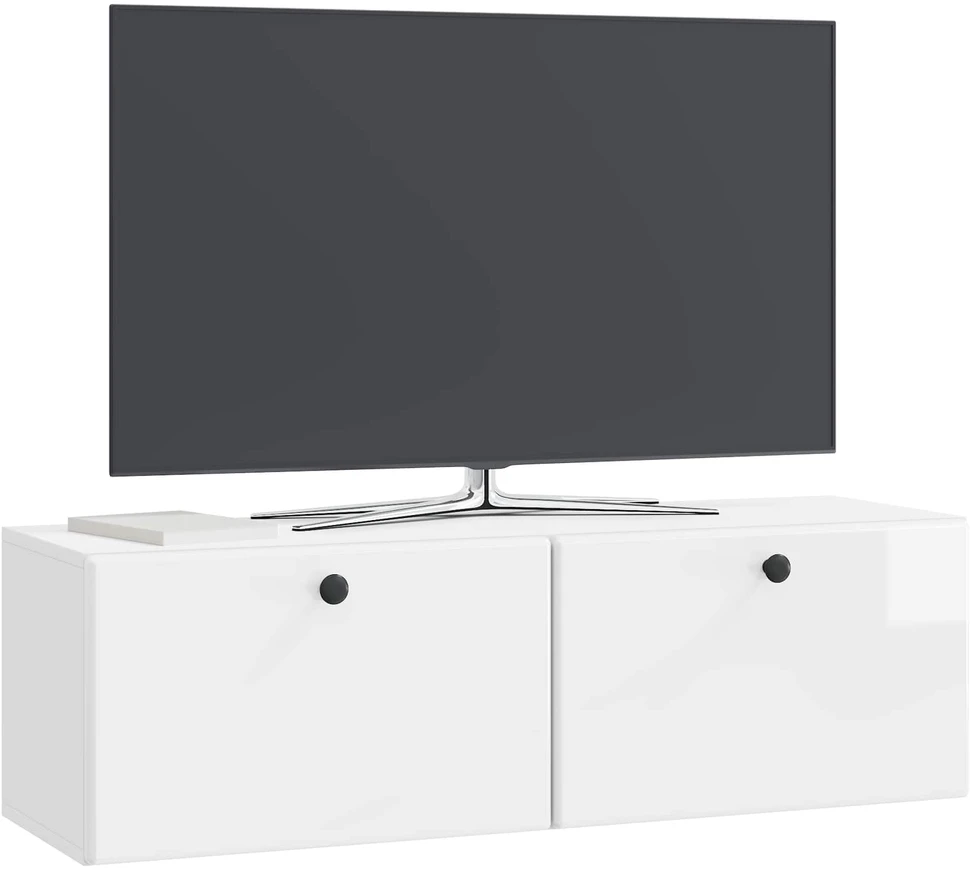 TV staliukas Sieninė TV spintelė 98 x 31 x 30 cm Itin blizgi balta