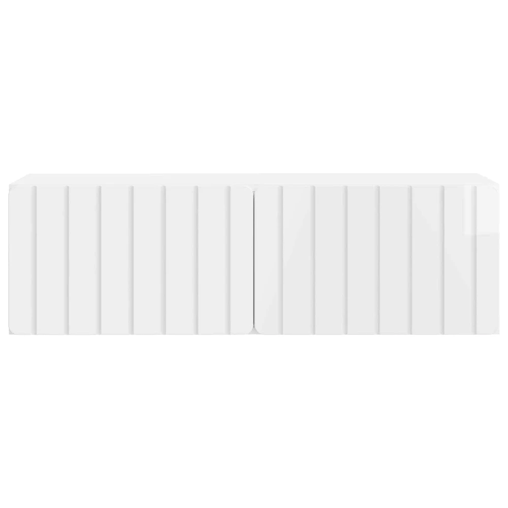 TV staliukas Sieninė TV spintelė 98 x 31 x 30 cm Itin blizgi balta