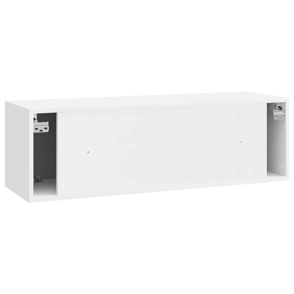 TV staliukas Sieninė TV spintelė 98 x 31 x 30 cm Itin blizgi balta