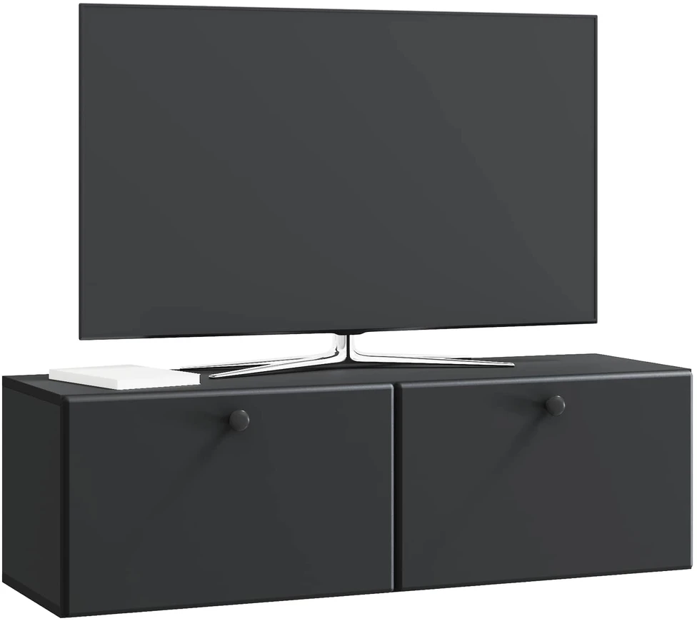 TV staliukas Sieninė TV spintelė 98 x 31 x 30 cm Juoda Apdirbta mediena
