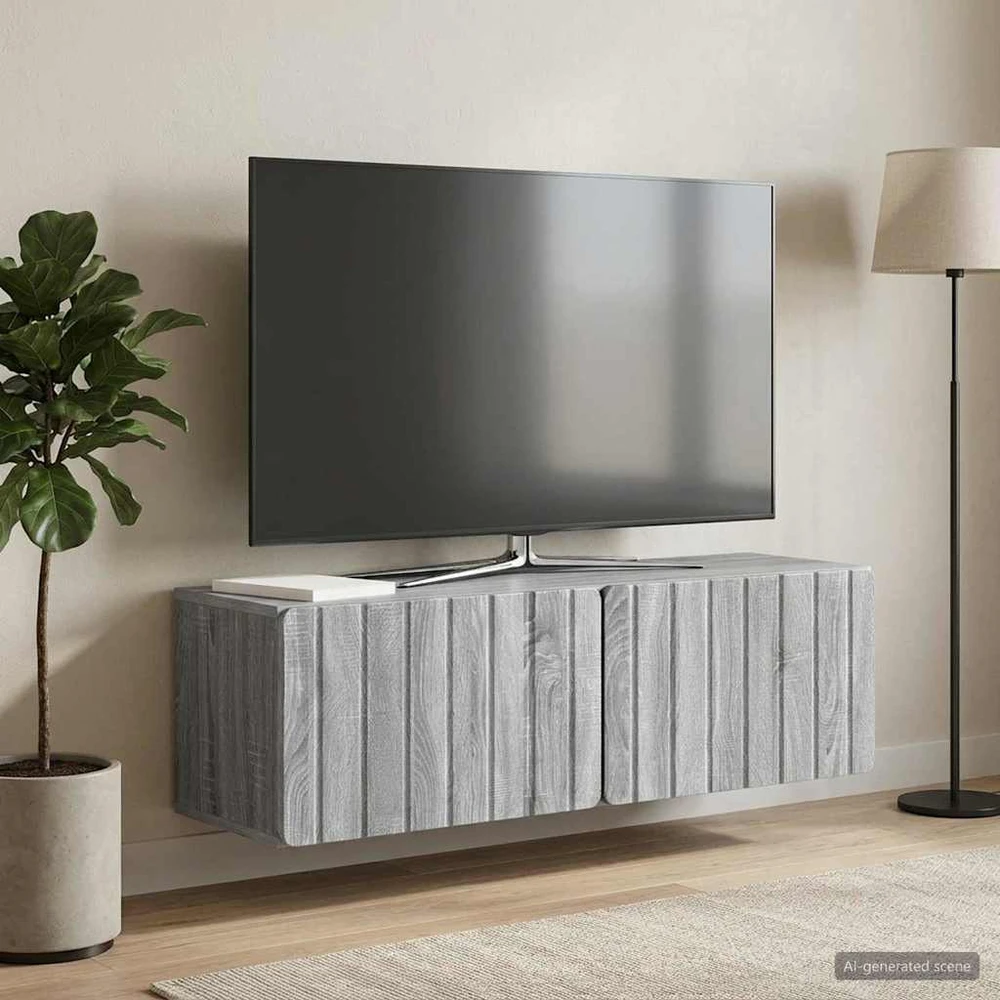 TV staliukas Sieninė TV spintelė 98 x 31 x 30 cm Pilka Sonoma