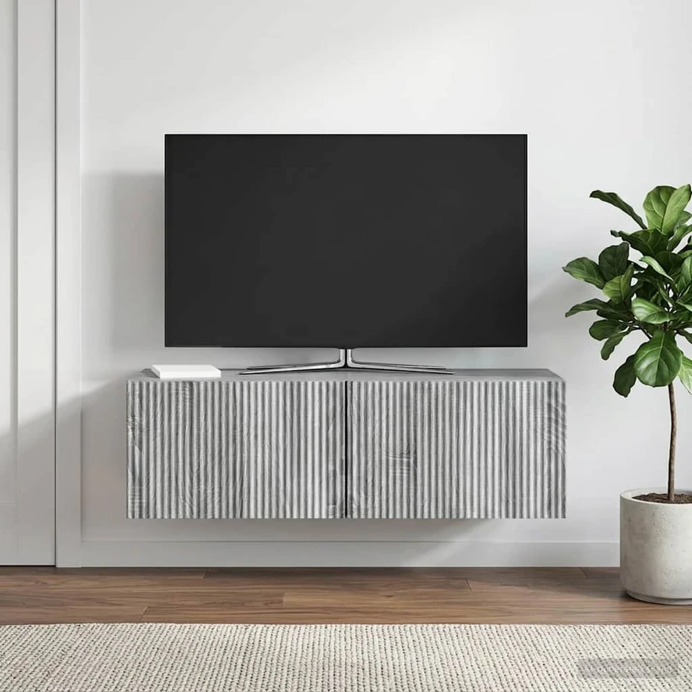TV staliukas Sieninė TV spintelė 98 x 31 x 30 cm Pilka sonoma ąžuolo