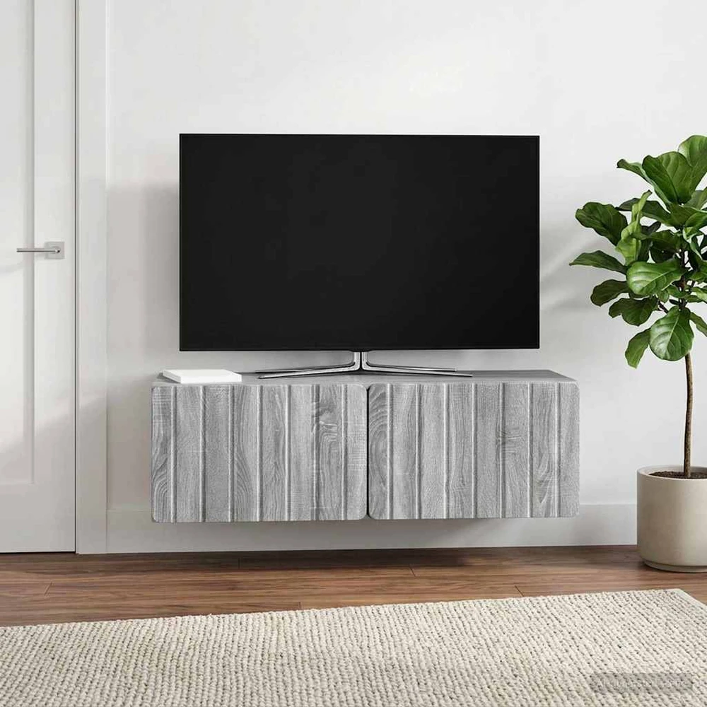 TV staliukas Sieninė TV spintelė 98 x 31 x 30 cm Pilka Sonoma