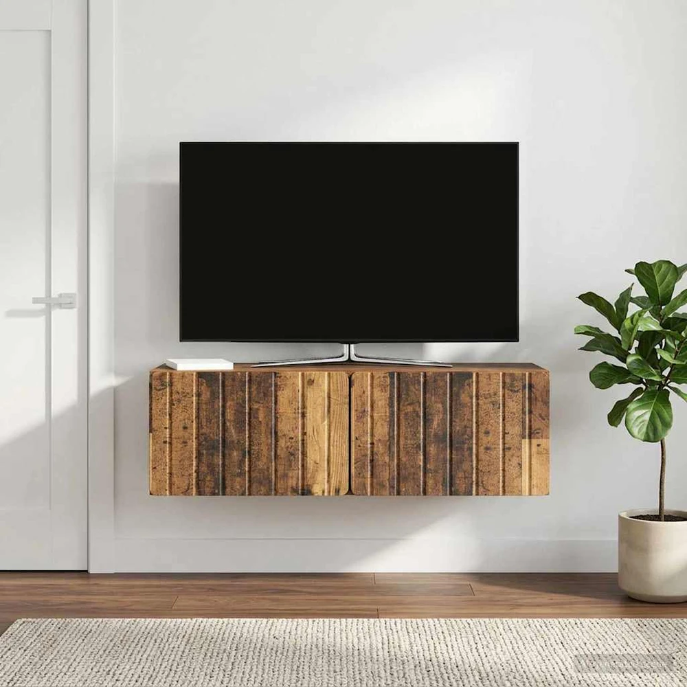 TV staliukas Sieninė TV spintelė 98 x 31 x 30 cm Sendintos medienos
