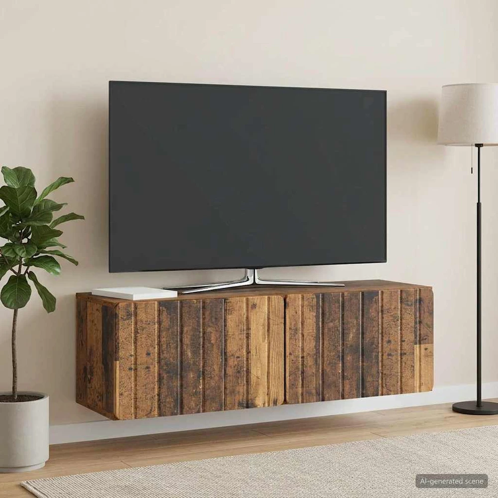 TV staliukas Sieninė TV spintelė 98 x 31 x 30 cm Sendintos medienos