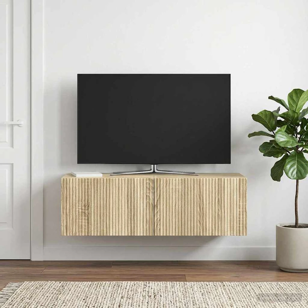 TV staliukas Sieninė TV spintelė 98 x 31 x 30 cm Sonoma ąžuolas