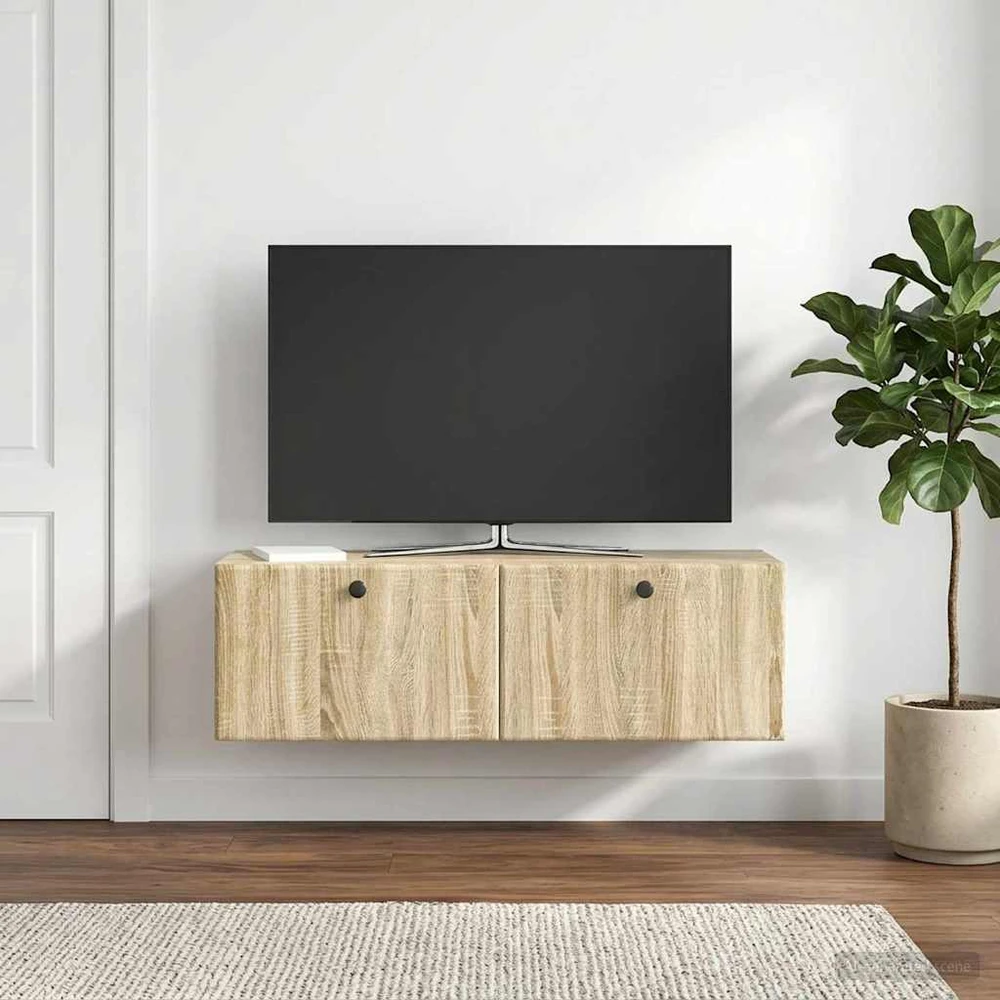 TV staliukas Sieninė TV spintelė 98 x 31 x 30 cm Sonoma ąžuolas