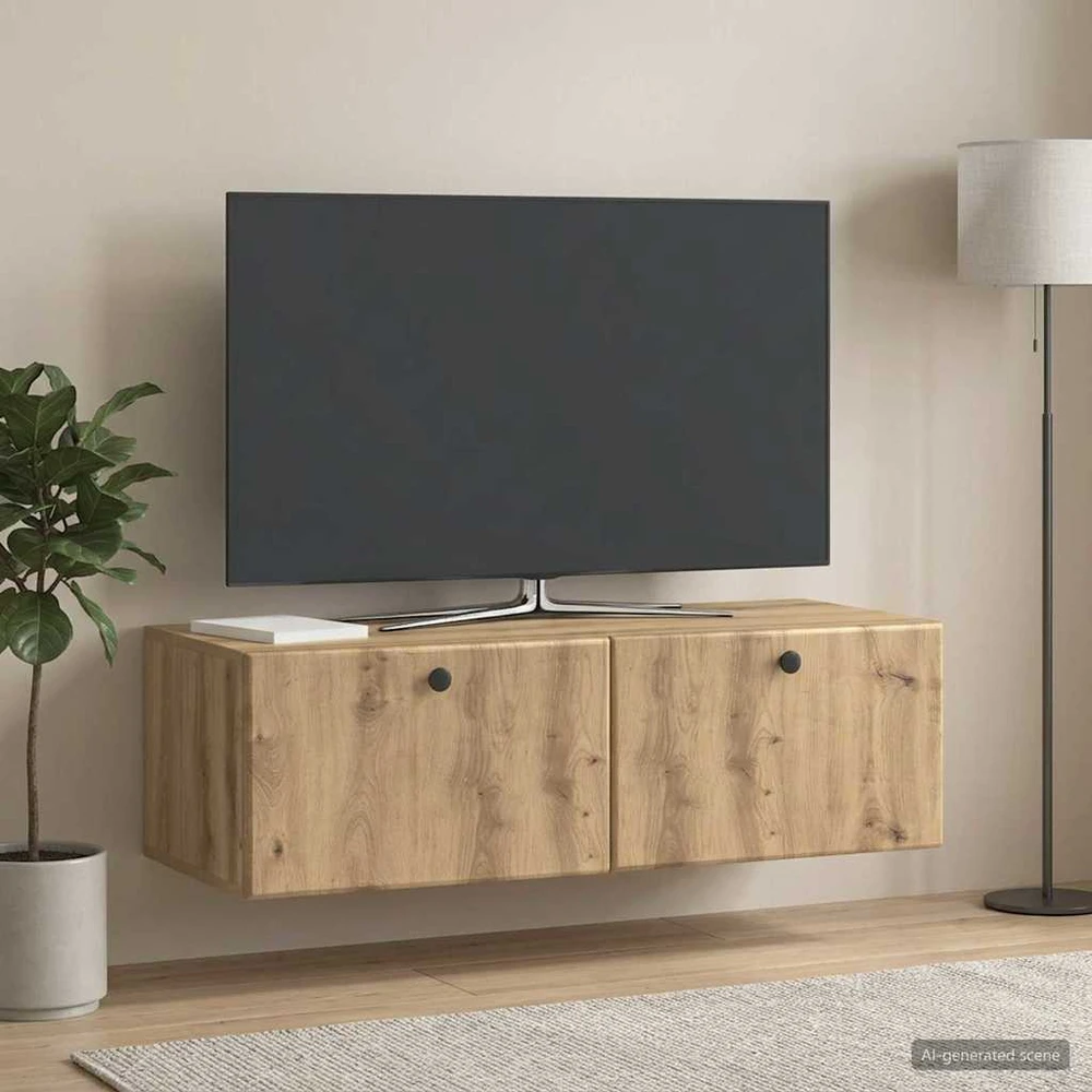 TV staliukas Sieninė TV spintelė 98 x 41 x 30 cm Artisano ąžuolo