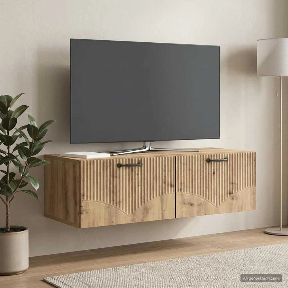 TV staliukas Sieninė TV spintelė 98 x 41 x 30 cm Artisano ąžuolo