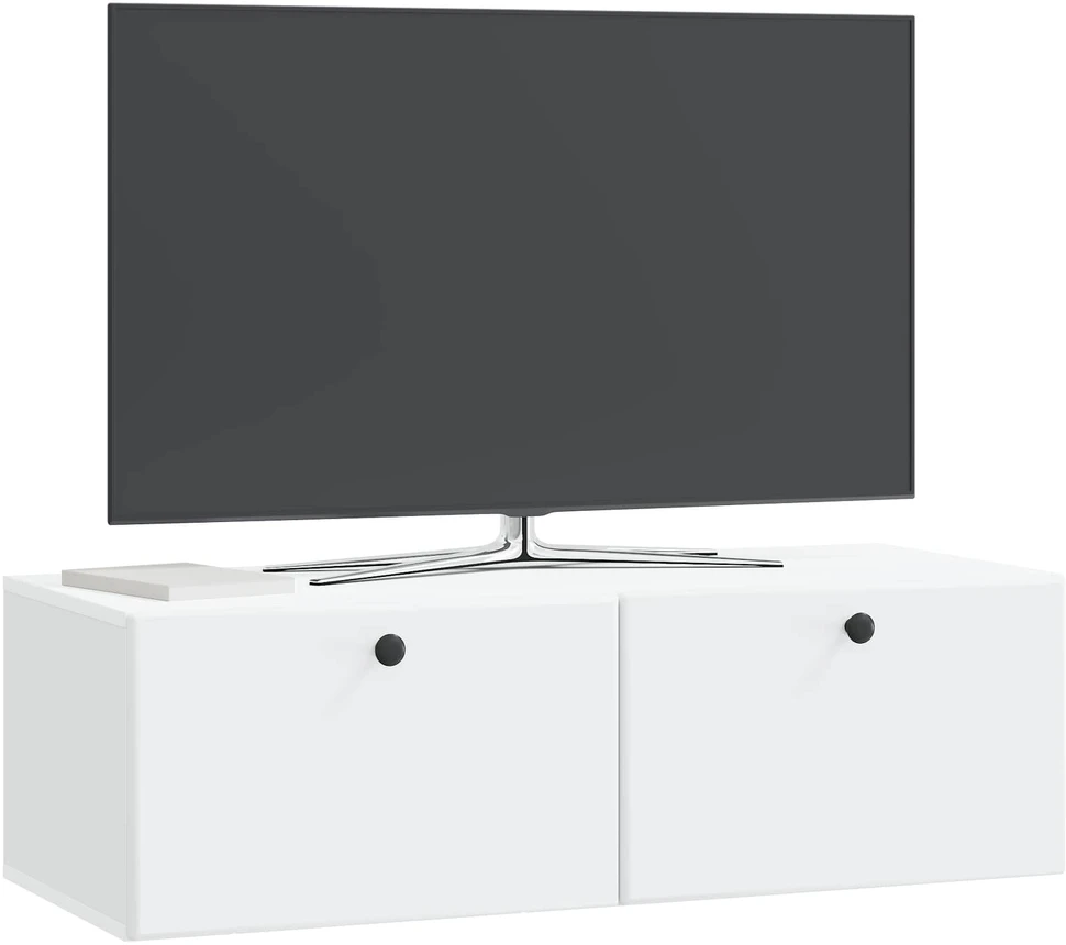 TV staliukas Sieninė TV spintelė 98 x 41 x 30 cm Balta Apdirbta mediena
