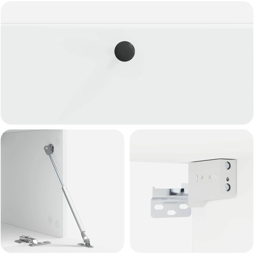 TV staliukas Sieninė TV spintelė 98 x 41 x 30 cm Balta Apdirbta mediena
