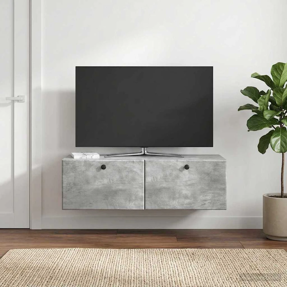 TV staliukas Sieninė TV spintelė 98 x 41 x 30 cm Betono pilka