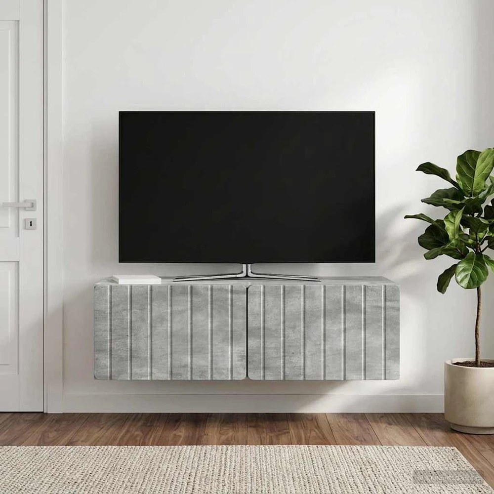 TV staliukas Sieninė TV spintelė 98 x 41 x 30 cm Betono pilka