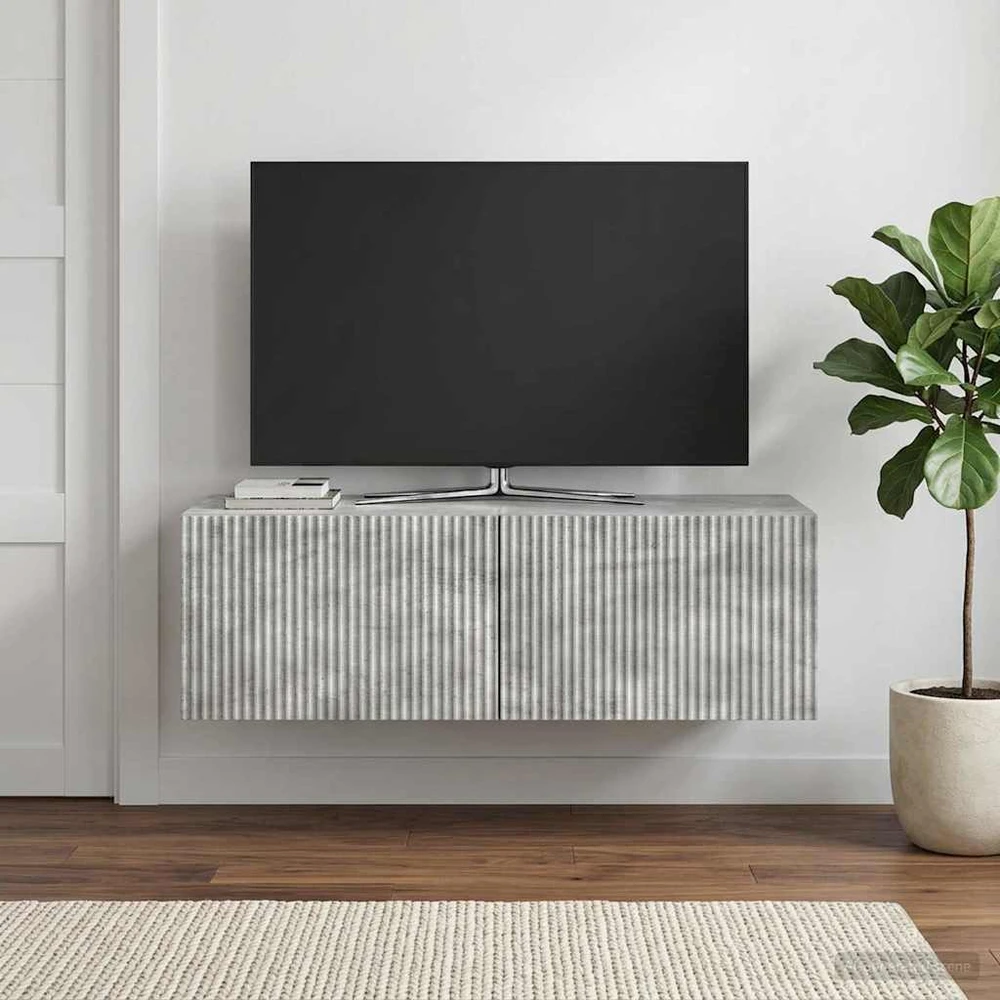 TV staliukas Sieninė TV spintelė 98 x 41 x 30 cm Betono pilka