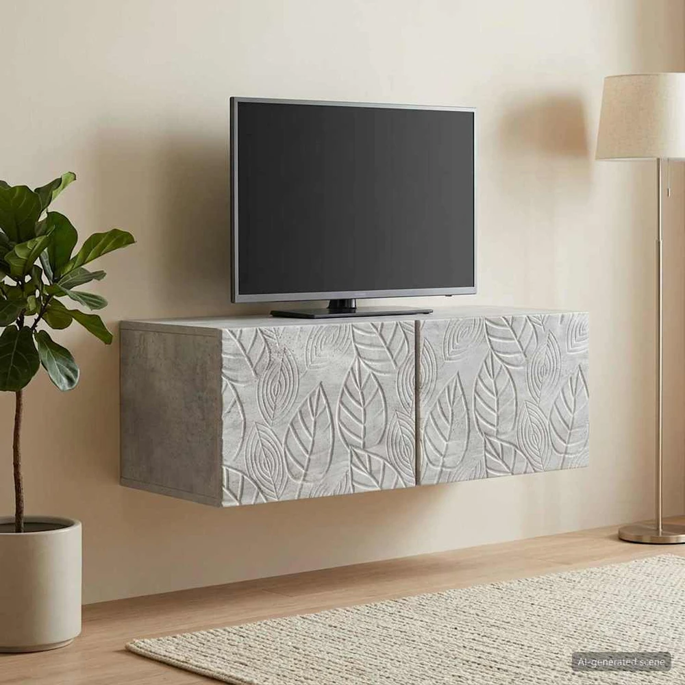 TV staliukas Sieninė TV spintelė 98 x 41 x 30 cm Betono pilka