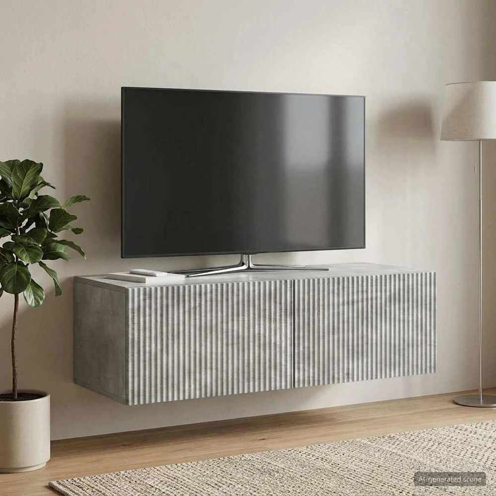 TV staliukas Sieninė TV spintelė 98 x 41 x 30 cm Betono pilka