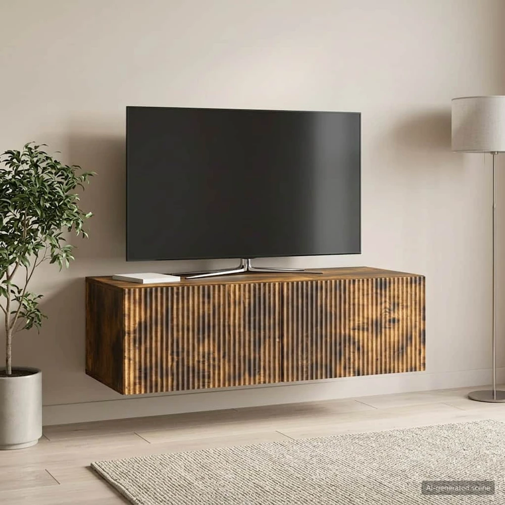 TV staliukas Sieninė TV spintelė 98 x 41 x 30 cm Dūminio ąžuolo