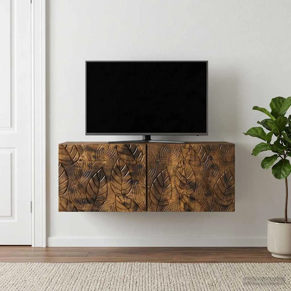 TV staliukas Sieninė TV spintelė 98 x 41 x 30 cm Dūminio ąžuolo