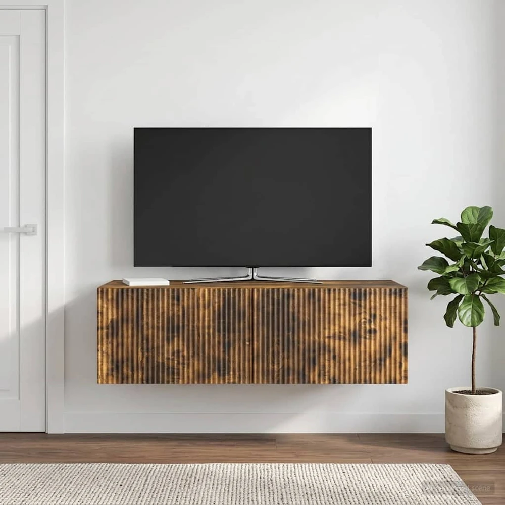 TV staliukas Sieninė TV spintelė 98 x 41 x 30 cm Dūminio ąžuolo