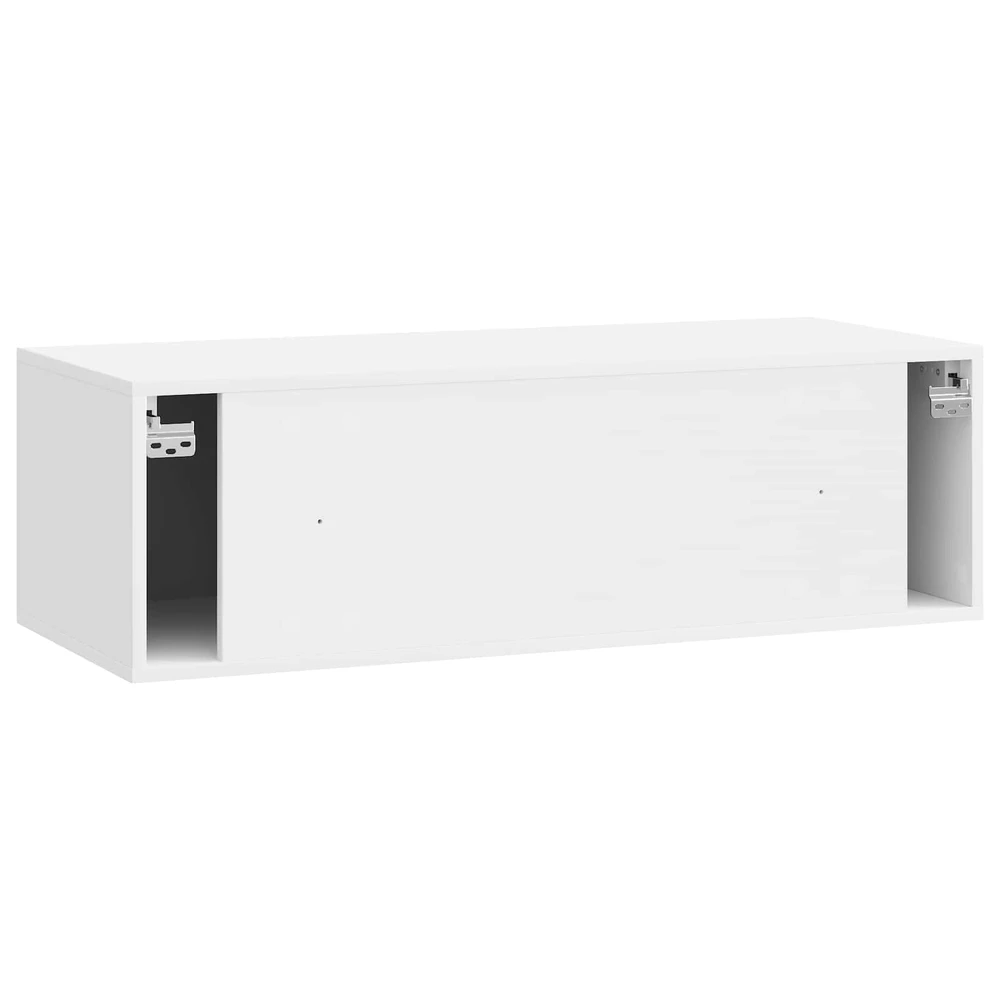 TV staliukas Sieninė TV spintelė 98 x 41 x 30 cm Itin blizgi balta
