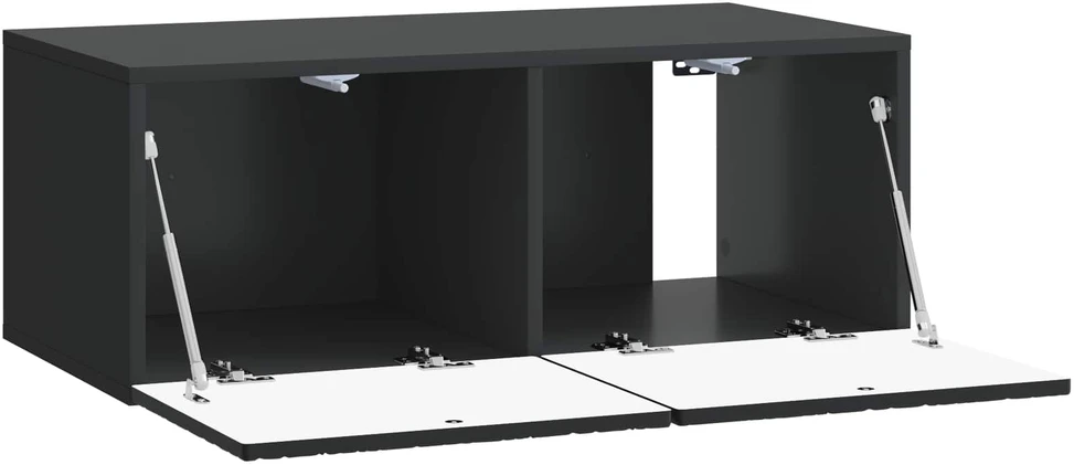 TV staliukas Sieninė TV spintelė 98 x 41 x 30 cm Juoda Apdirbta mediena