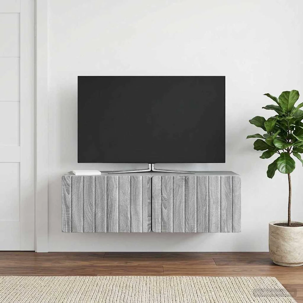TV staliukas Sieninė TV spintelė 98 x 41 x 30 cm Pilka Sonoma