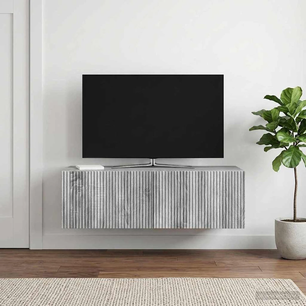 TV staliukas Sieninė TV spintelė 98 x 41 x 30 cm Pilka sonoma ąžuolo