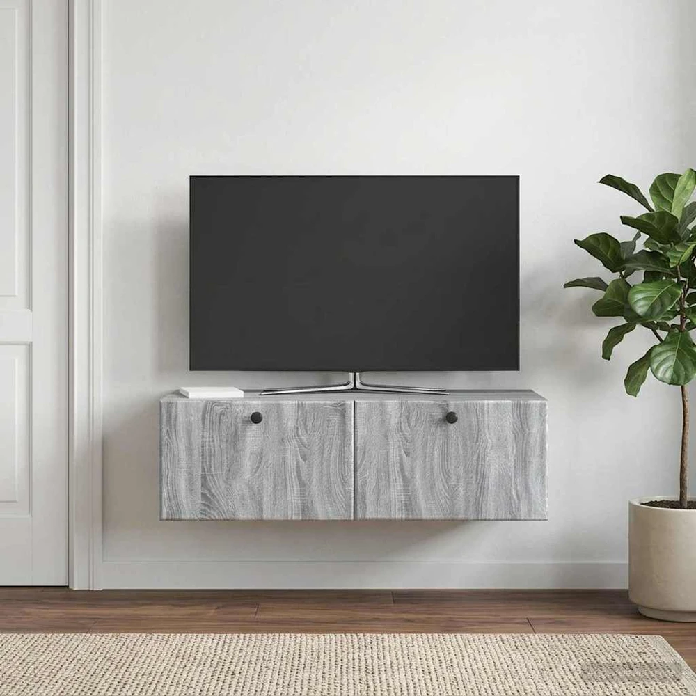 TV staliukas Sieninė TV spintelė 98 x 41 x 30 cm Pilka Sonoma