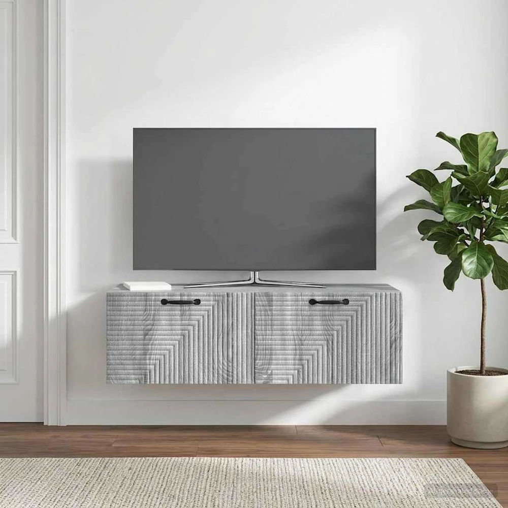 TV staliukas Sieninė TV spintelė 98 x 41 x 30 cm Pilka sonoma ąžuolo