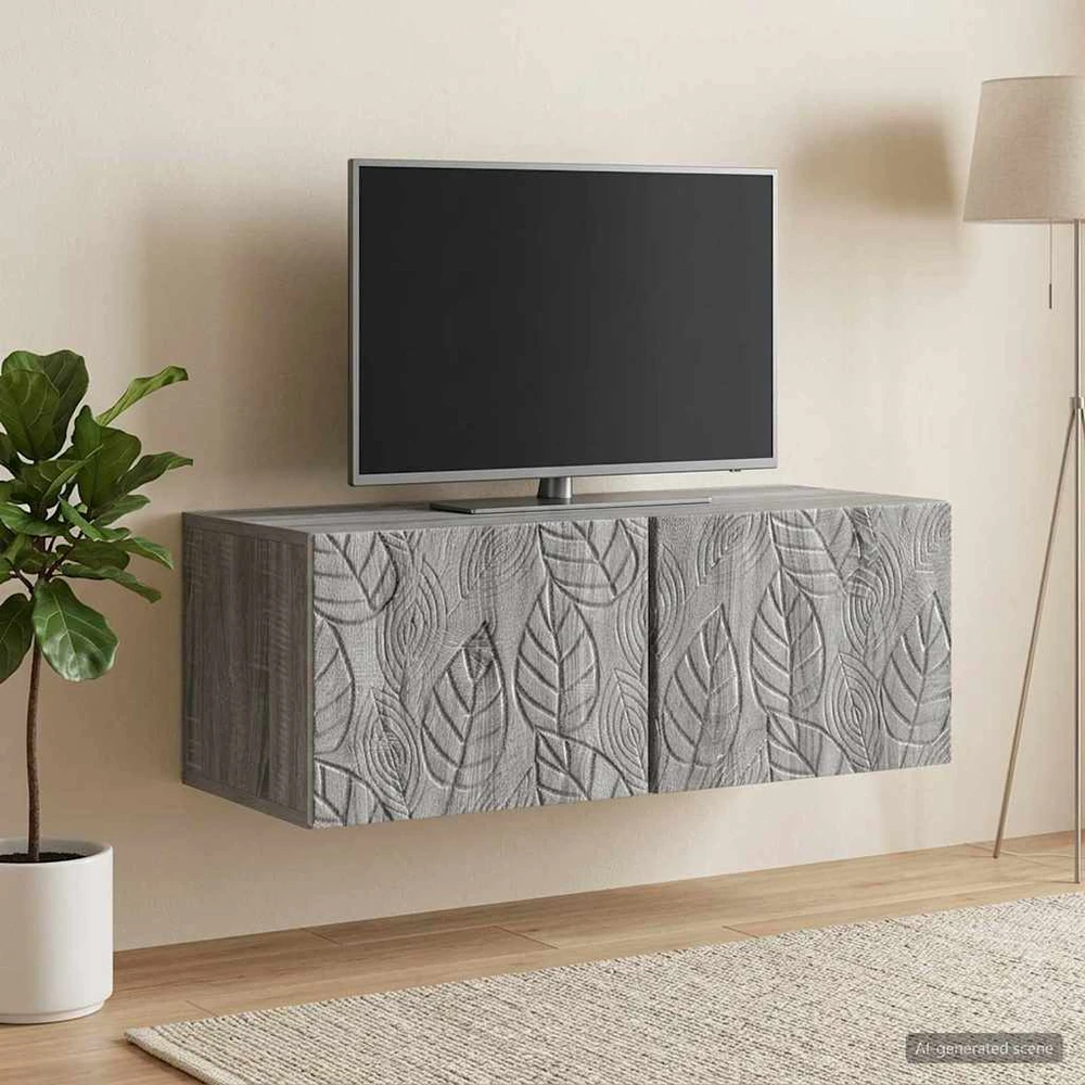 TV staliukas Sieninė TV spintelė 98 x 41 x 30 cm Pilka Sonoma