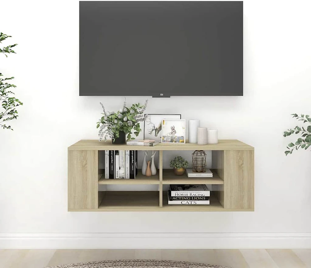 TV staliukas Sieninė TV spintelė, ąžuolo, 102x35x35cm, apdirbta mediena