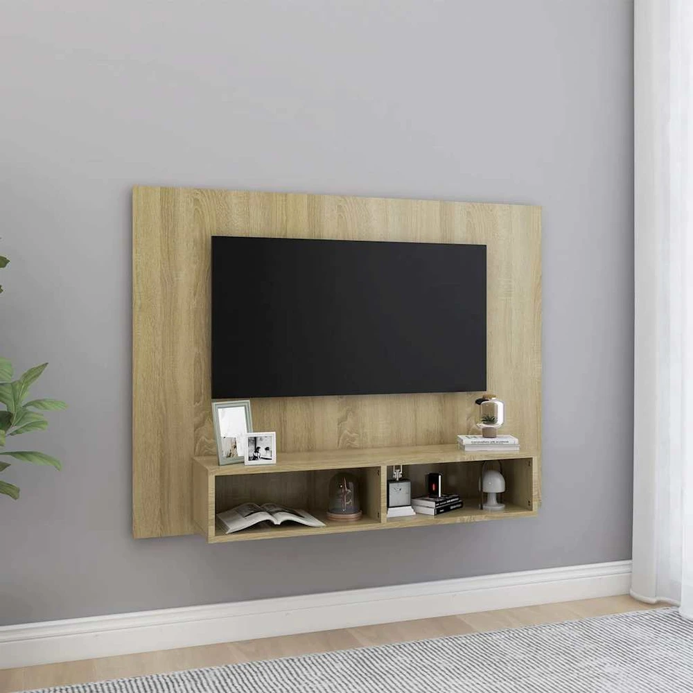 TV staliukas Sieninė TV spintelė, ąžuolo, 120x23,5x90cm, apdirbta mediena
