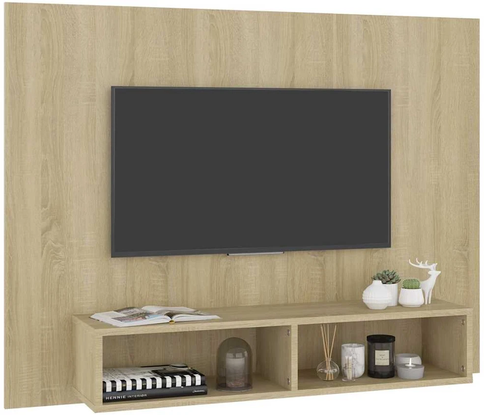 TV staliukas Sieninė TV spintelė, ąžuolo, 120x23,5x90cm, apdirbta mediena