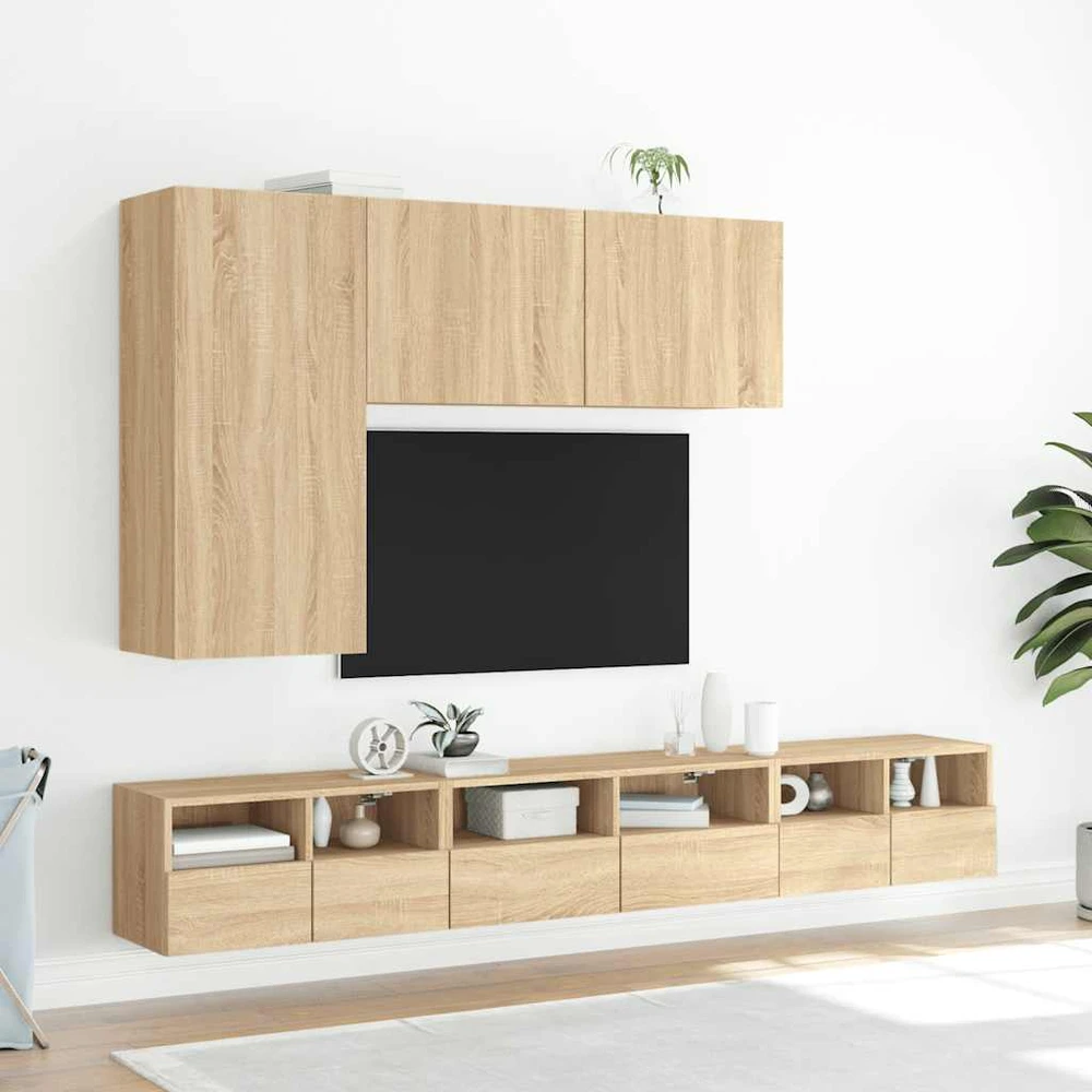 TV staliukas Sieninė TV spintelė, ąžuolo, 60x30x30cm, apdirbta mediena