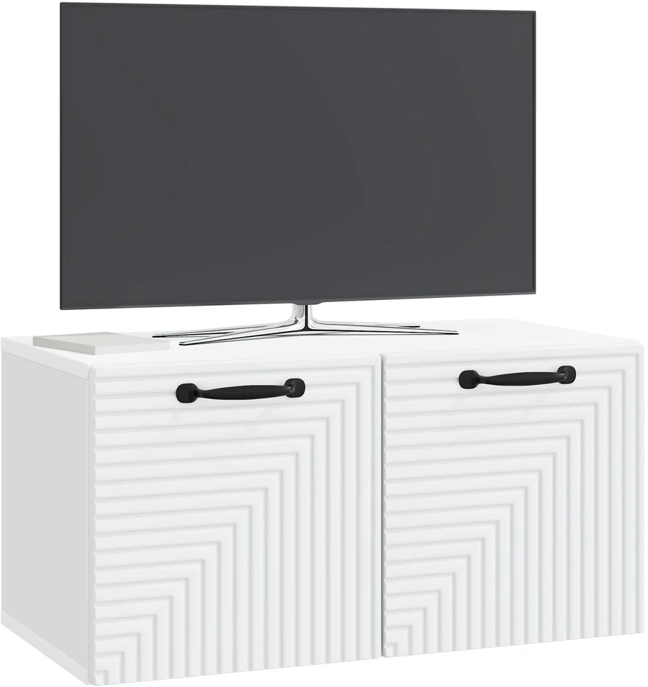 TV staliukas Sieninė TV spintelė Balta 59,5 x 31 x 30 cm Apdirbta mediena