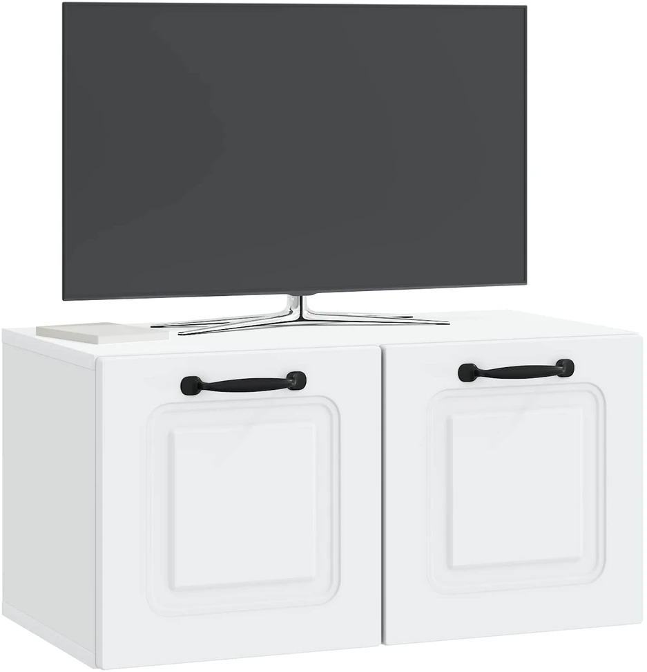 TV staliukas Sieninė TV spintelė Balta 59,5 x 31 x 30 cm Apdirbta mediena