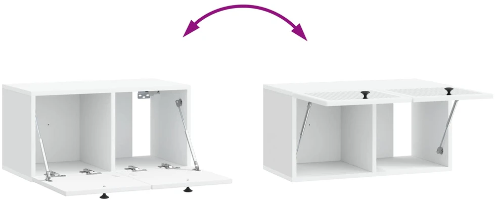 TV staliukas Sieninė TV spintelė Balta 59,5 x 31 x 30 cm Apdirbta mediena