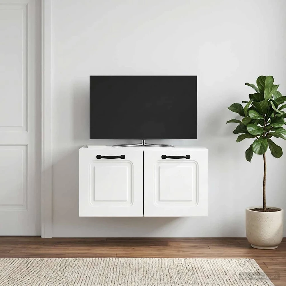 TV staliukas Sieninė TV spintelė Balta 59,5 x 31 x 30 cm Apdirbta mediena