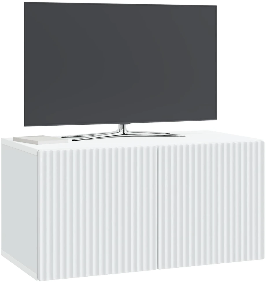 TV staliukas Sieninė TV spintelė Balta 59,5 x 31 x 30 cm Apdirbta mediena