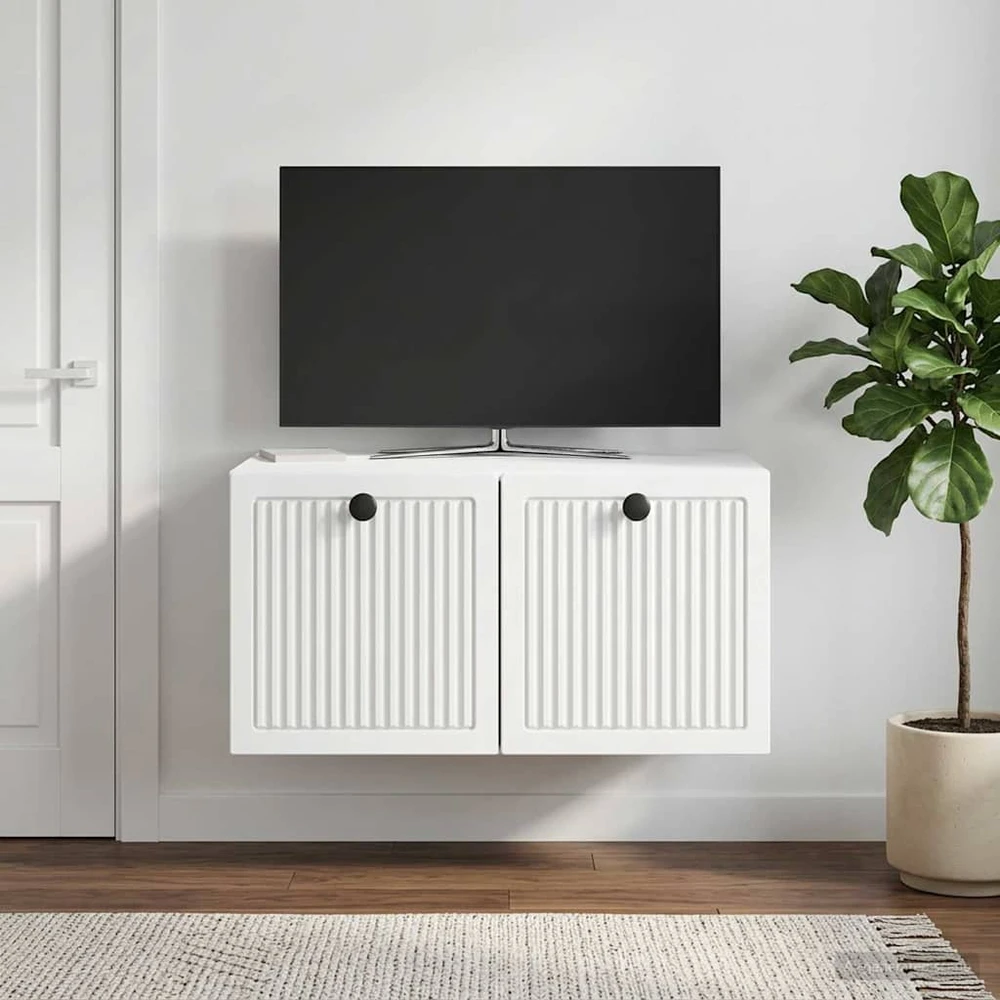TV staliukas Sieninė TV spintelė Balta 59,5 x 41 x 30 cm Apdirbta mediena