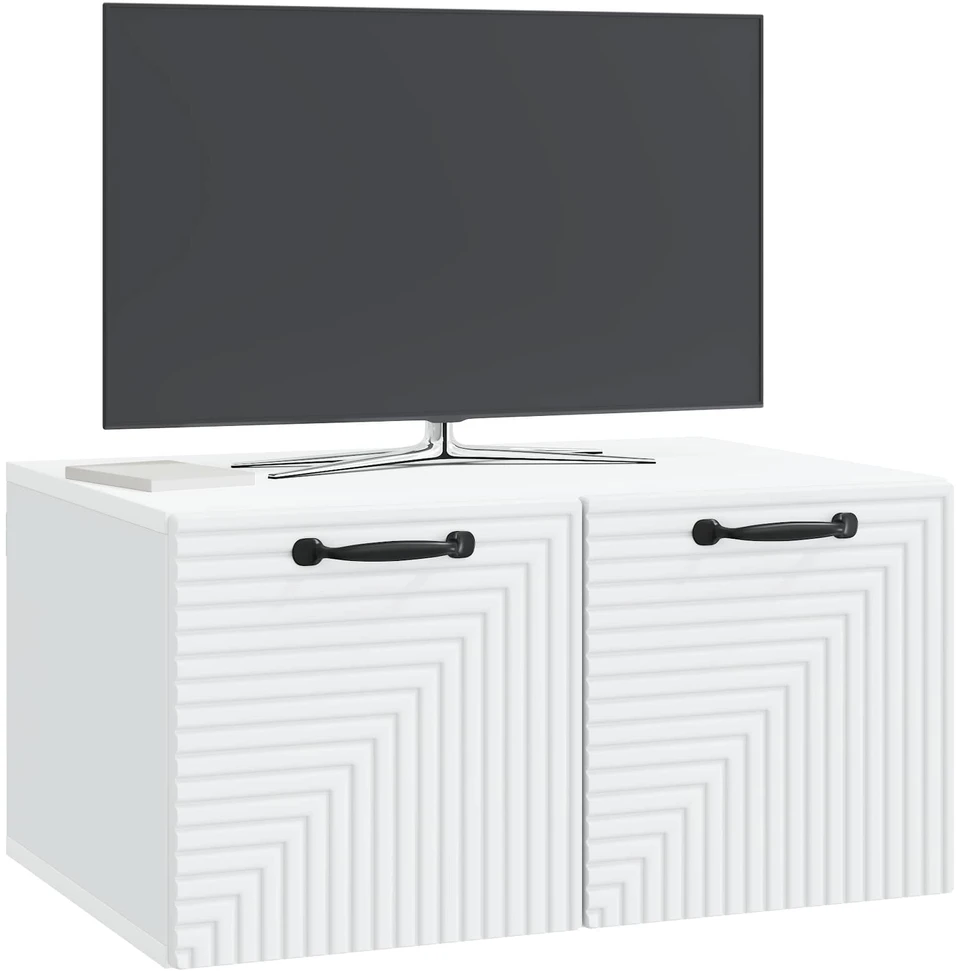 TV staliukas Sieninė TV spintelė Balta 59,5 x 41 x 30 cm Apdirbta mediena
