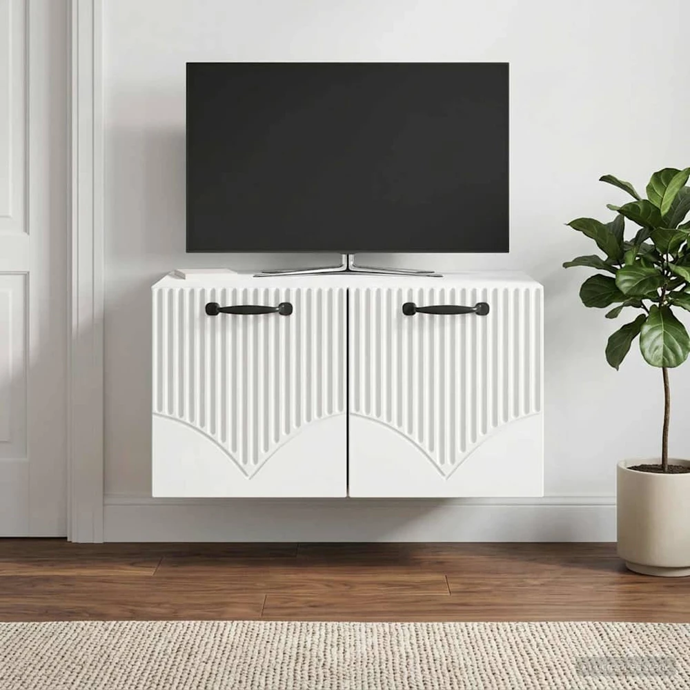 TV staliukas Sieninė TV spintelė Balta 59,5 x 41 x 30 cm Apdirbta mediena