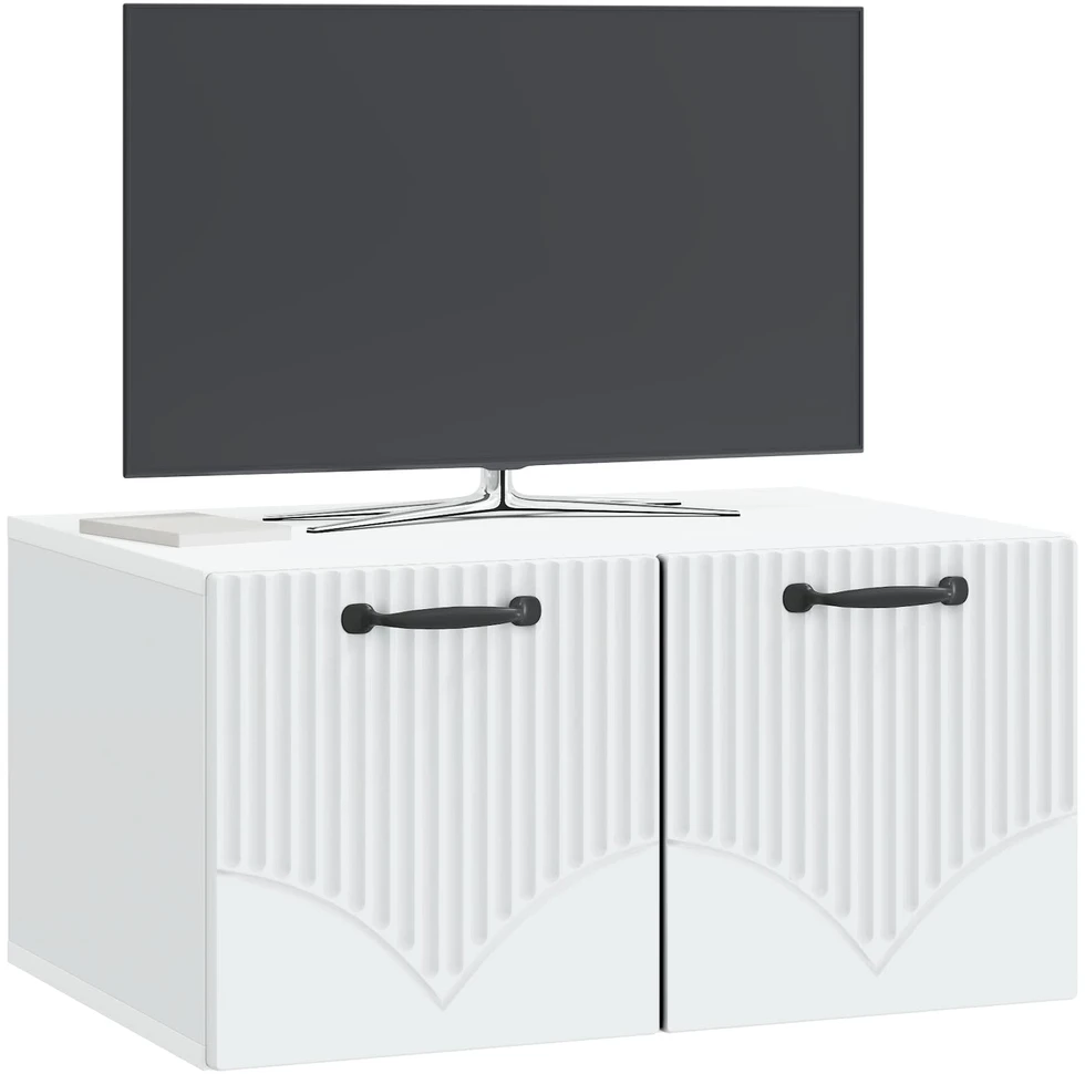 TV staliukas Sieninė TV spintelė Balta 59,5 x 41 x 30 cm Apdirbta mediena