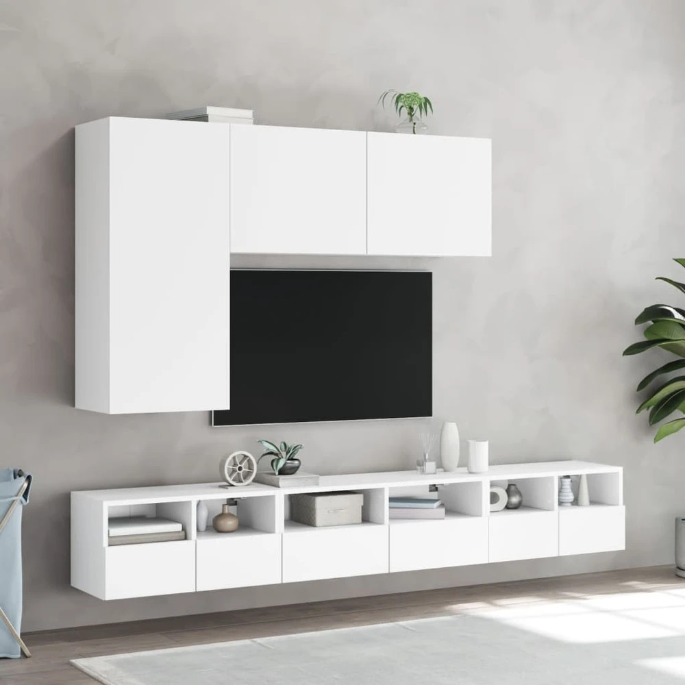 TV staliukas Sieninė TV spintelė, balta, 60x30x30cm, apdirbta mediena