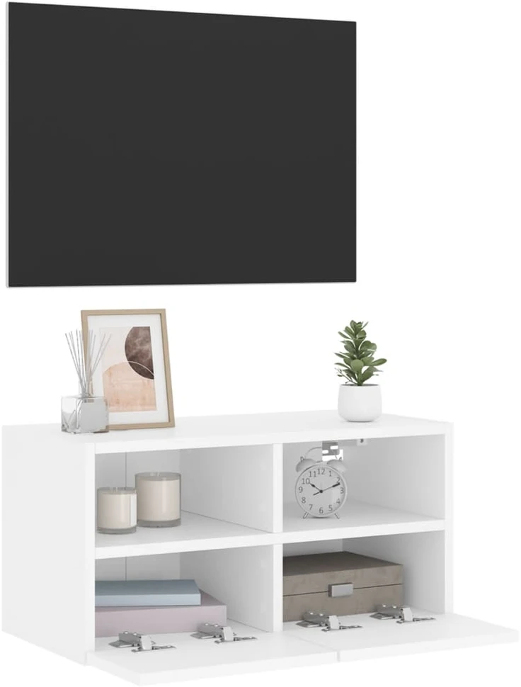 TV staliukas Sieninė TV spintelė, balta, 60x30x30cm, apdirbta mediena