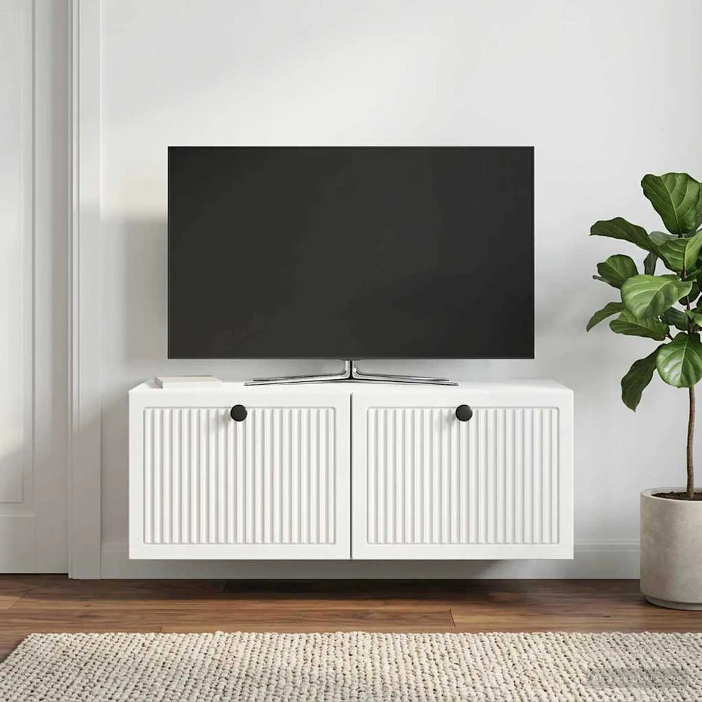 TV staliukas Sieninė TV spintelė Balta 78,5 x 31 x 30 cm Apdirbta mediena